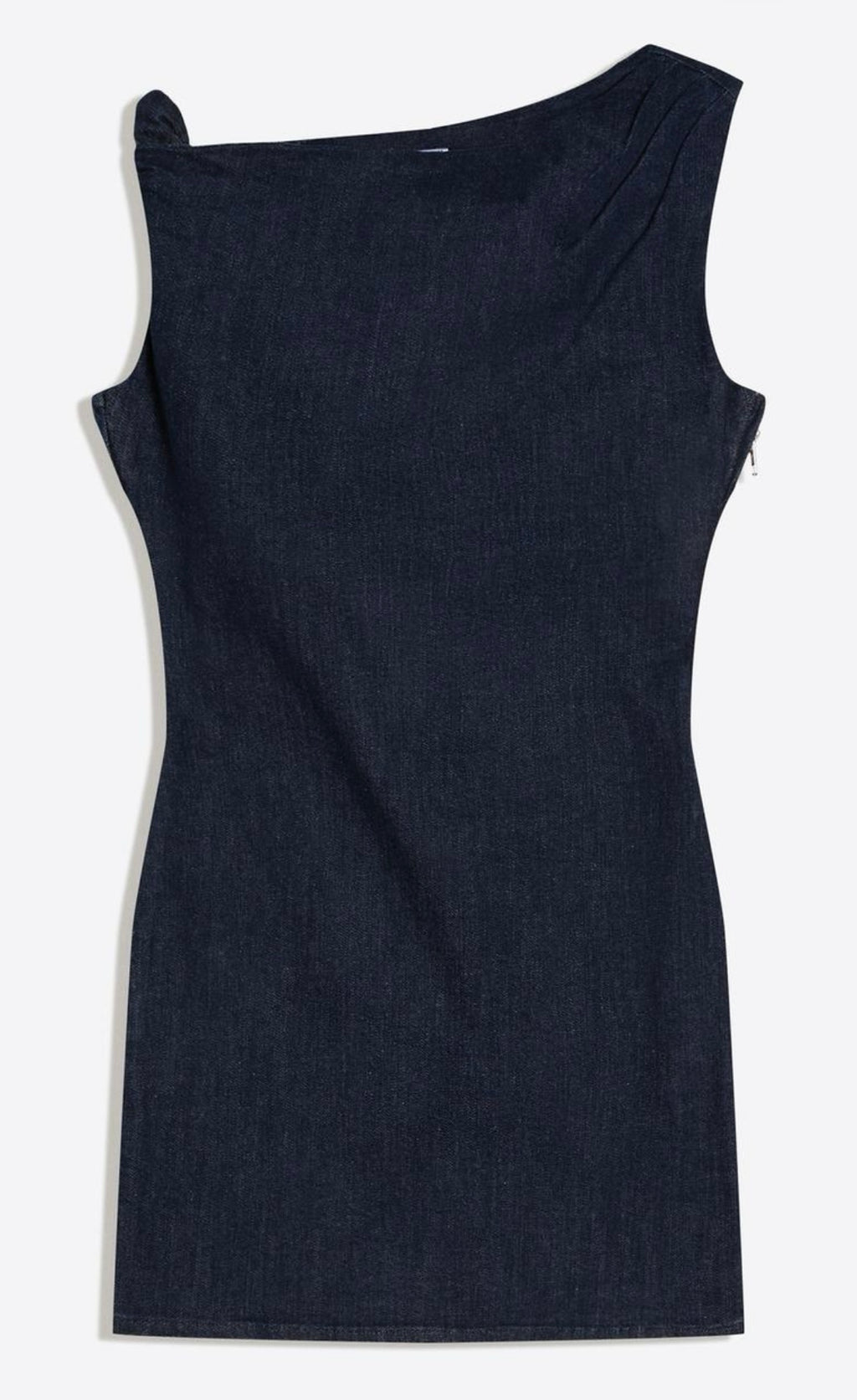 Denim Kumaş Asimetrik Elbise
